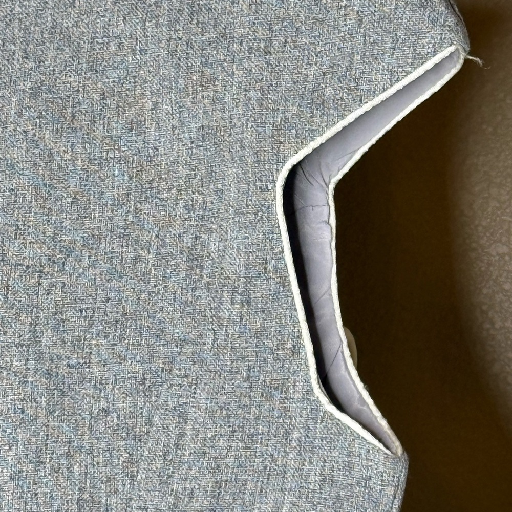 Valleygirl Gray Peplum Blouse with piping Trim - Picture 8 of 11